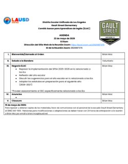 ELAC agenda May 2026 Spanish